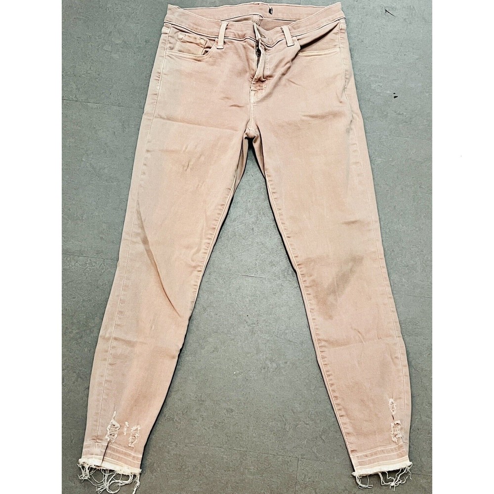J Brand Woman's Capri Jeans Slim Vinca Destruct Pink JB001252 Size 27